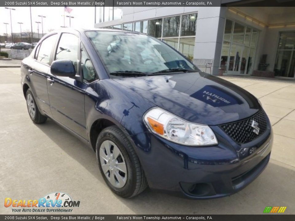 2008 Suzuki SX4 Sedan Deep Sea Blue Metallic / Beige Photo #8