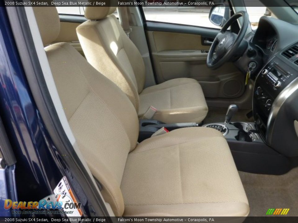 2008 Suzuki SX4 Sedan Deep Sea Blue Metallic / Beige Photo #10