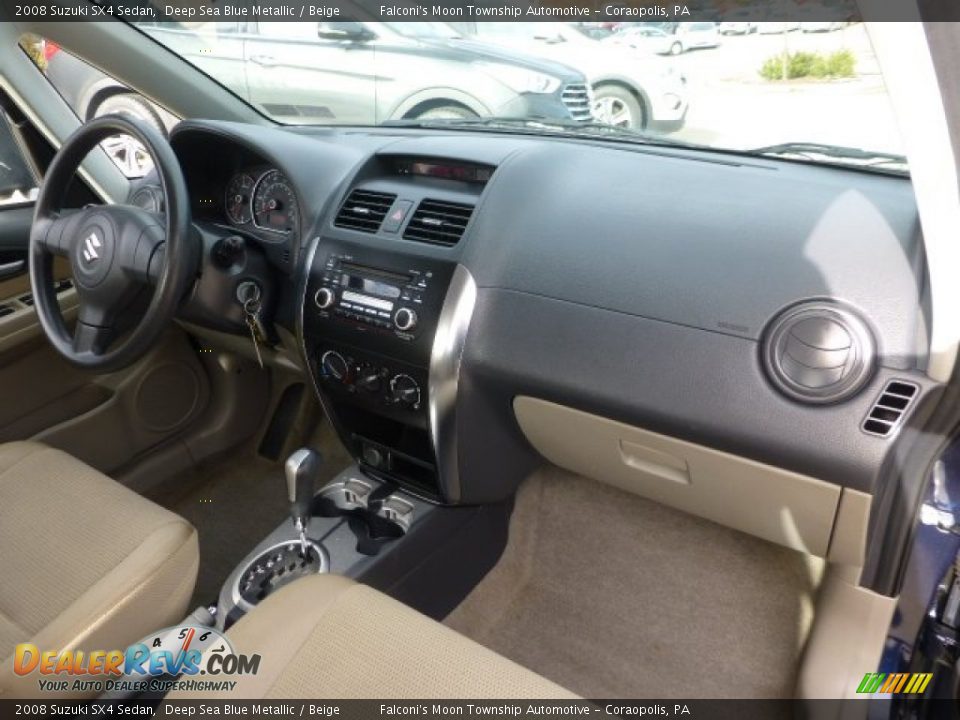 2008 Suzuki SX4 Sedan Deep Sea Blue Metallic / Beige Photo #11