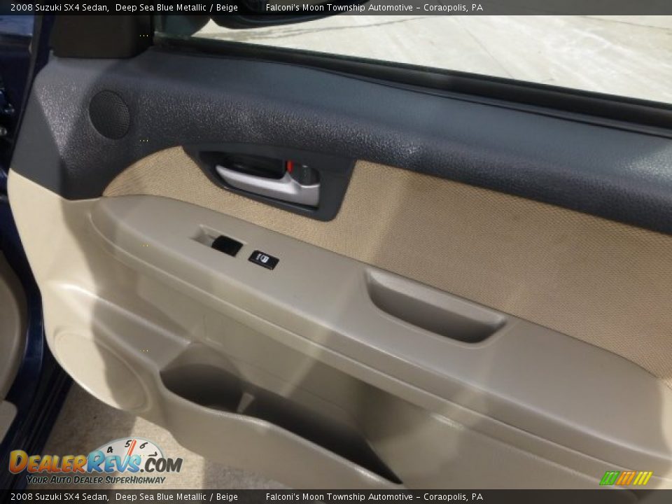 2008 Suzuki SX4 Sedan Deep Sea Blue Metallic / Beige Photo #12