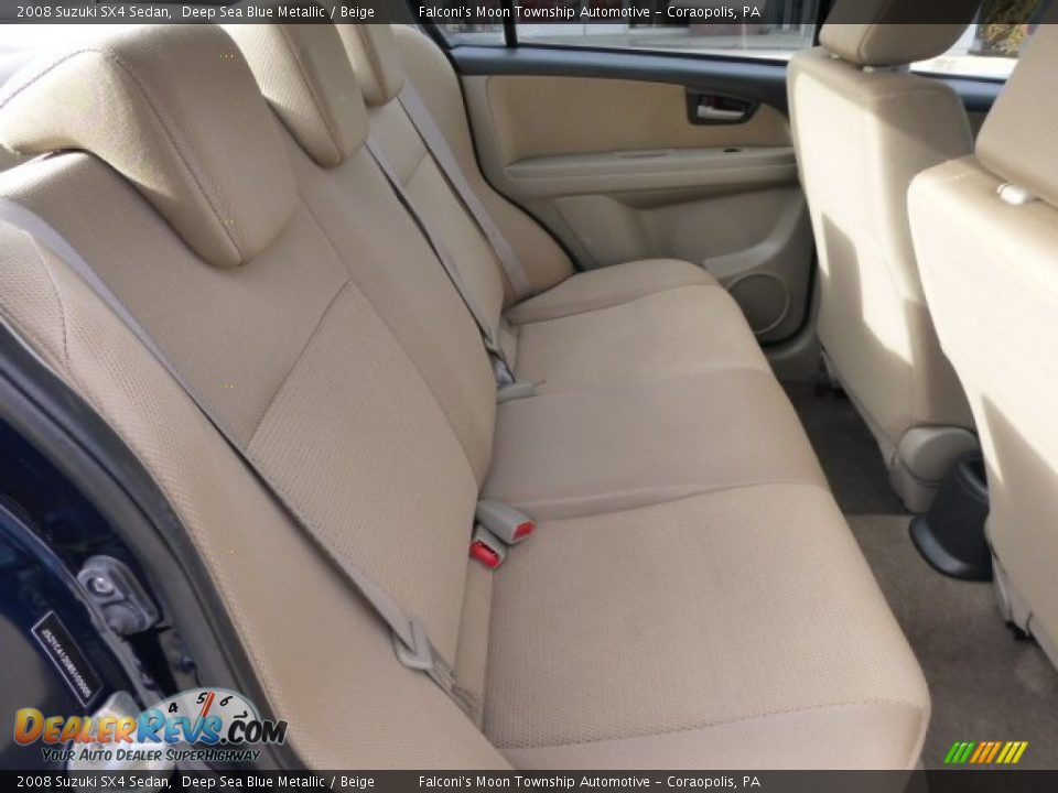 2008 Suzuki SX4 Sedan Deep Sea Blue Metallic / Beige Photo #13