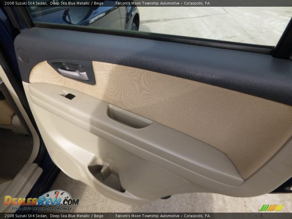 2008 Suzuki SX4 Sedan Deep Sea Blue Metallic / Beige Photo #14