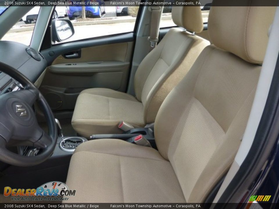 2008 Suzuki SX4 Sedan Deep Sea Blue Metallic / Beige Photo #15