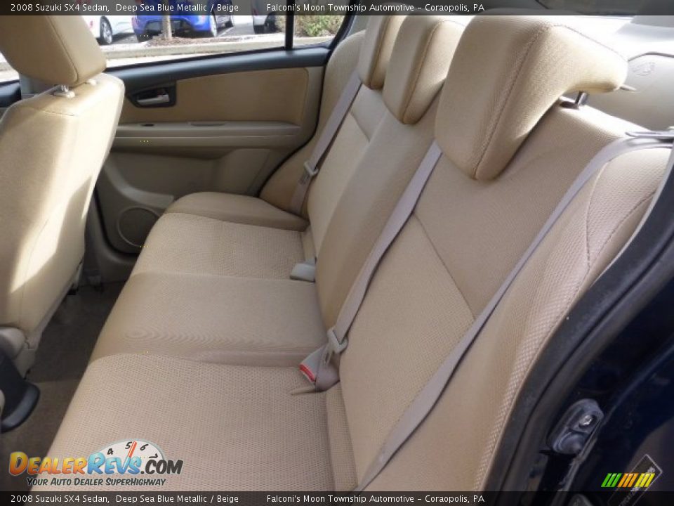 2008 Suzuki SX4 Sedan Deep Sea Blue Metallic / Beige Photo #16