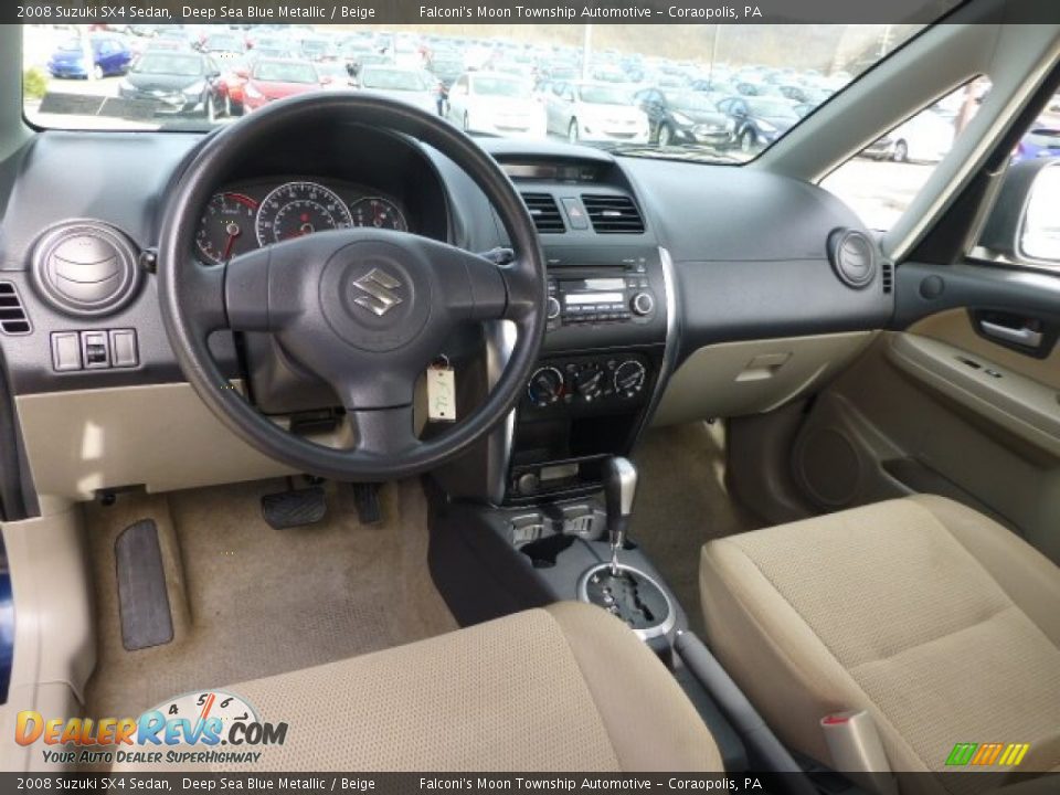 2008 Suzuki SX4 Sedan Deep Sea Blue Metallic / Beige Photo #17