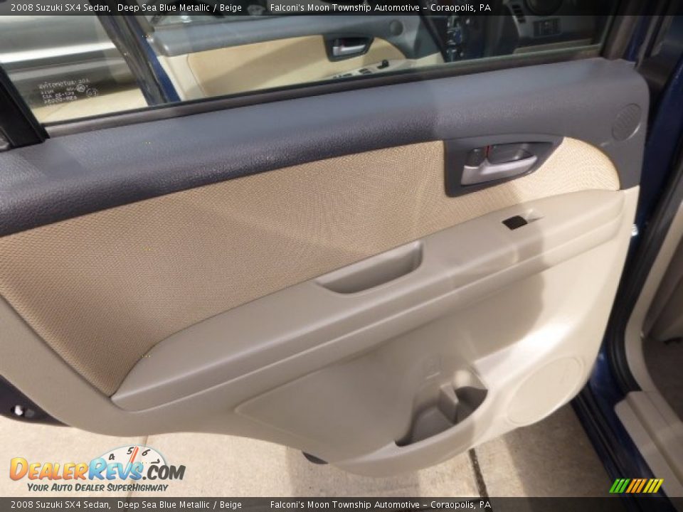 2008 Suzuki SX4 Sedan Deep Sea Blue Metallic / Beige Photo #18