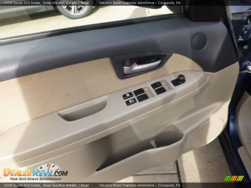 2008 Suzuki SX4 Sedan Deep Sea Blue Metallic / Beige Photo #19