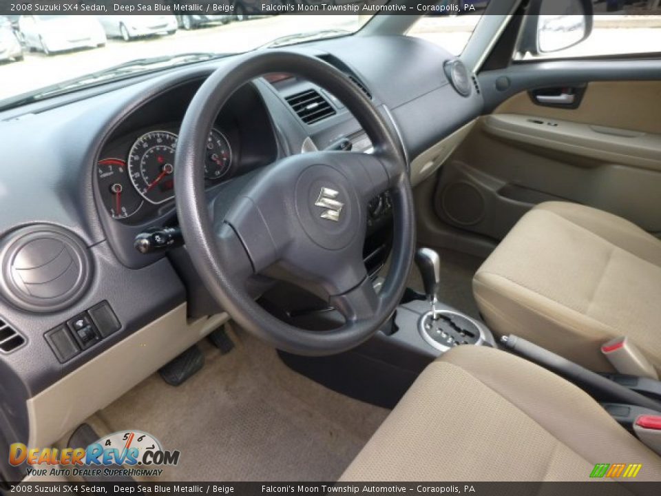 2008 Suzuki SX4 Sedan Deep Sea Blue Metallic / Beige Photo #20