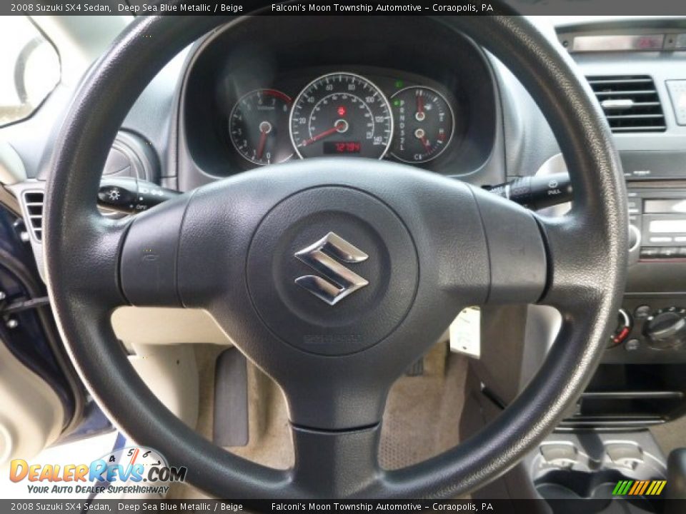 2008 Suzuki SX4 Sedan Deep Sea Blue Metallic / Beige Photo #22