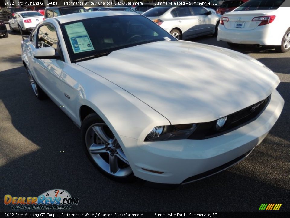 2012 Ford Mustang GT Coupe Performance White / Charcoal Black/Cashmere Photo #1