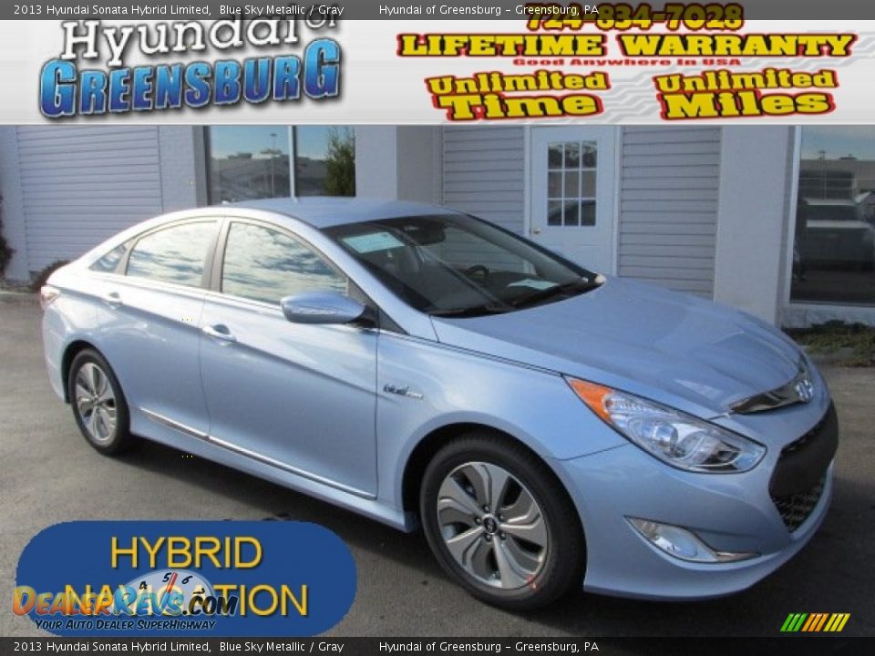 2013 Hyundai Sonata Hybrid Limited Blue Sky Metallic / Gray Photo #1