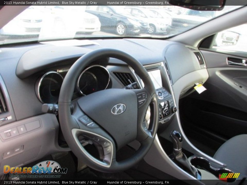 2013 Hyundai Sonata Hybrid Limited Blue Sky Metallic / Gray Photo #8
