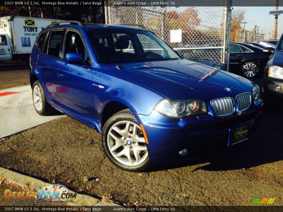 2007 BMW X3 3.0si Montego Blue Metallic / Sand Beige Photo #3