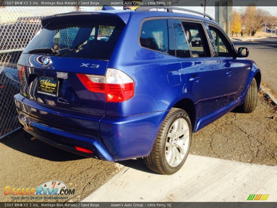 2007 BMW X3 3.0si Montego Blue Metallic / Sand Beige Photo #4