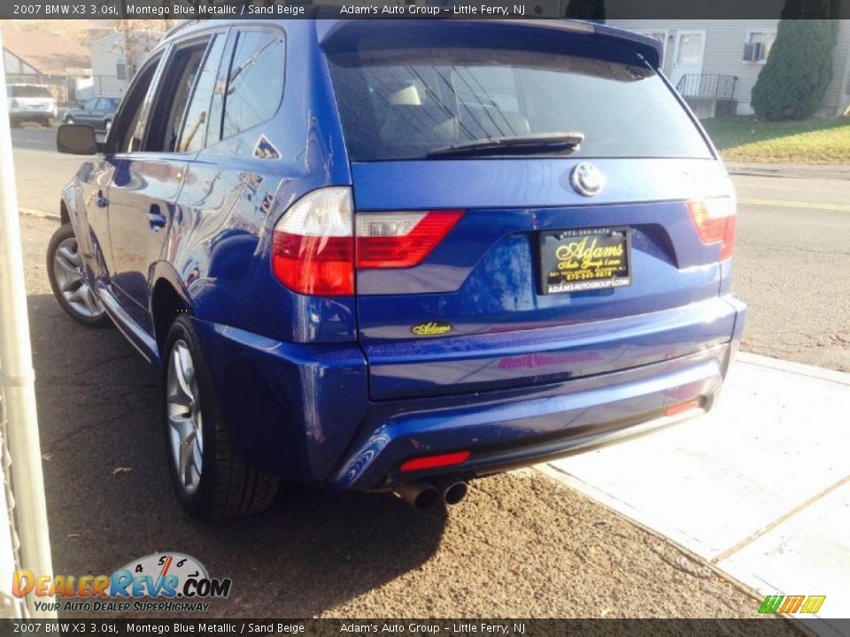 2007 BMW X3 3.0si Montego Blue Metallic / Sand Beige Photo #5