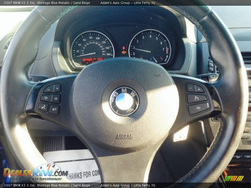2007 BMW X3 3.0si Montego Blue Metallic / Sand Beige Photo #14