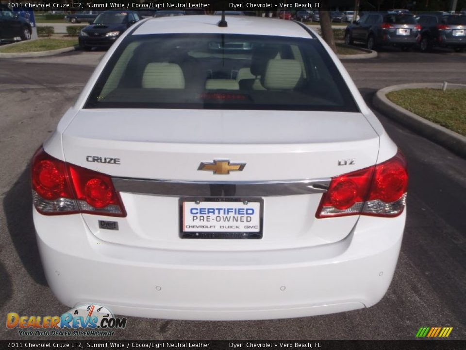2011 Chevrolet Cruze LTZ Summit White / Cocoa/Light Neutral Leather Photo #4