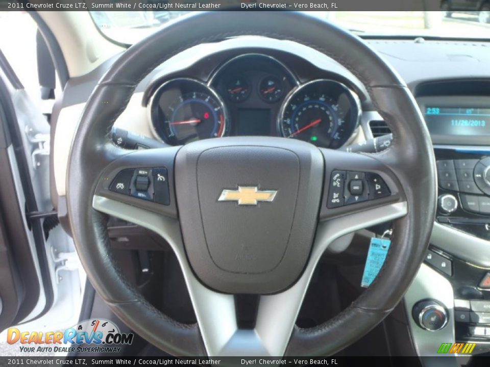 2011 Chevrolet Cruze LTZ Summit White / Cocoa/Light Neutral Leather Photo #14