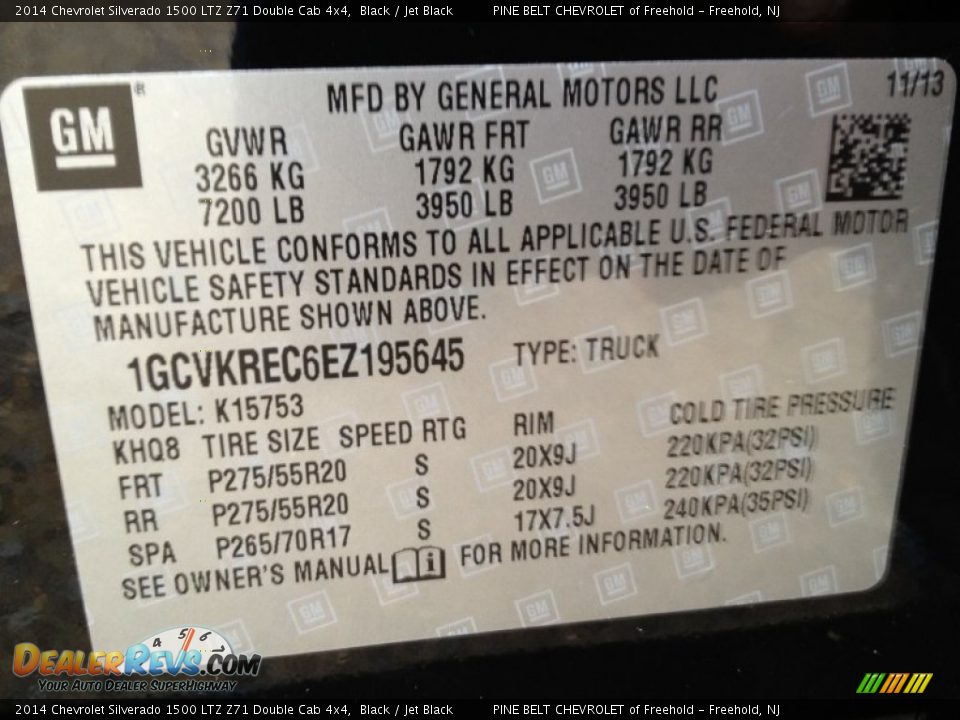 2014 Chevrolet Silverado 1500 LTZ Z71 Double Cab 4x4 Black / Jet Black Photo #9