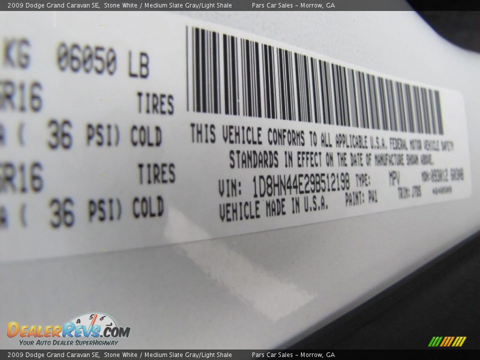 2009 Dodge Grand Caravan SE Stone White / Medium Slate Gray/Light Shale Photo #13