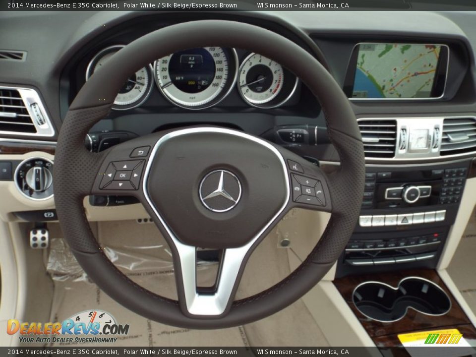 2014 Mercedes-Benz E 350 Cabriolet Polar White / Silk Beige/Espresso Brown Photo #7