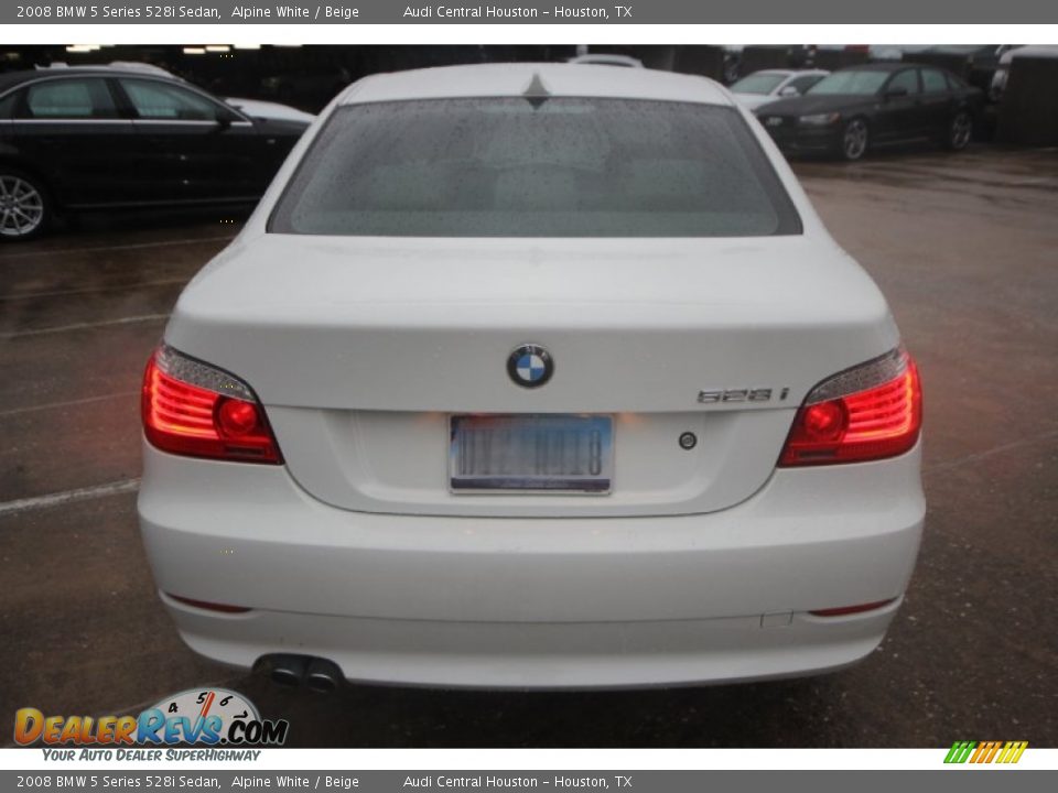 2008 BMW 5 Series 528i Sedan Alpine White / Beige Photo #6
