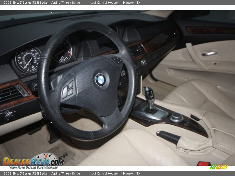2008 BMW 5 Series 528i Sedan Alpine White / Beige Photo #11