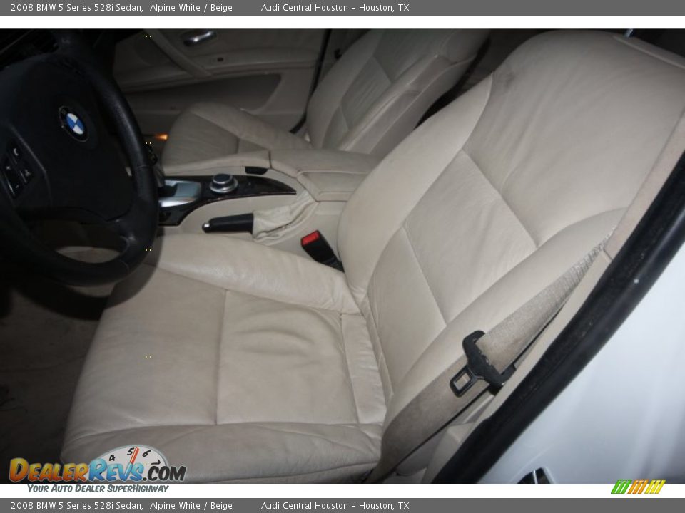 2008 BMW 5 Series 528i Sedan Alpine White / Beige Photo #12