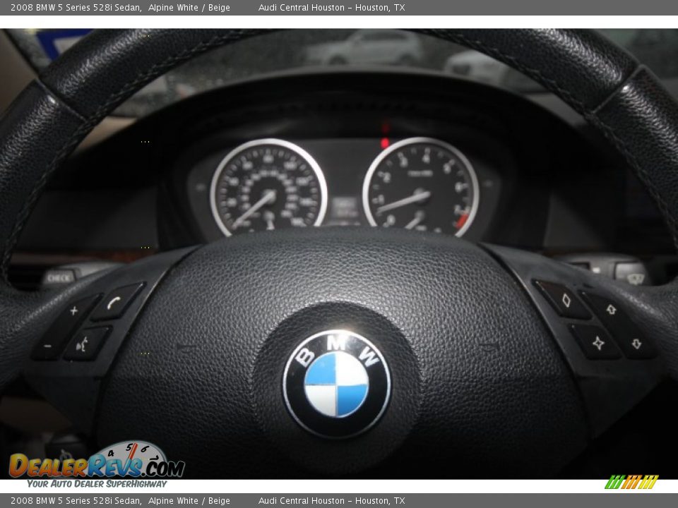 2008 BMW 5 Series 528i Sedan Alpine White / Beige Photo #22