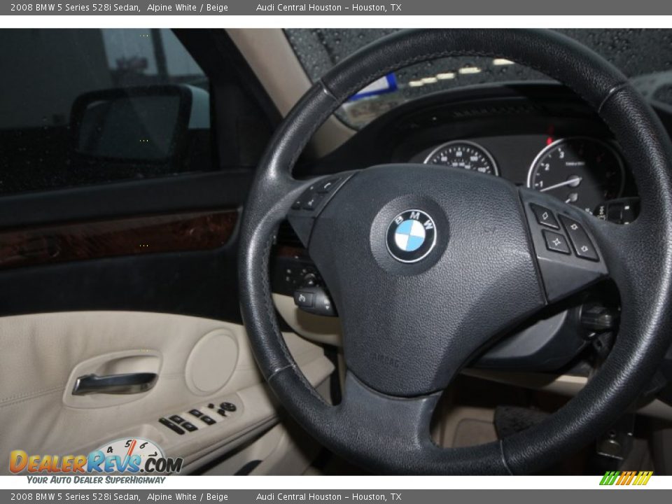 2008 BMW 5 Series 528i Sedan Alpine White / Beige Photo #31