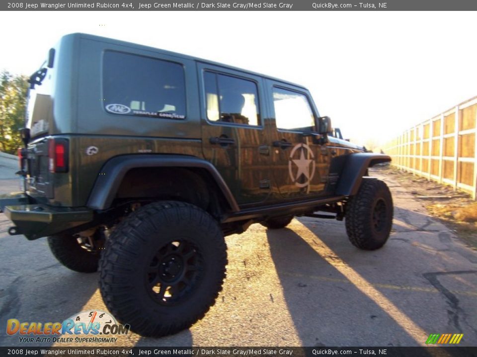 2008 Jeep Wrangler Unlimited Rubicon 4x4 Jeep Green Metallic / Dark Slate Gray/Med Slate Gray Photo #4