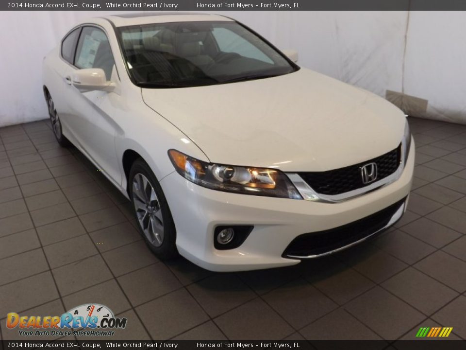 2014 Honda Accord EX-L Coupe White Orchid Pearl / Ivory Photo #1