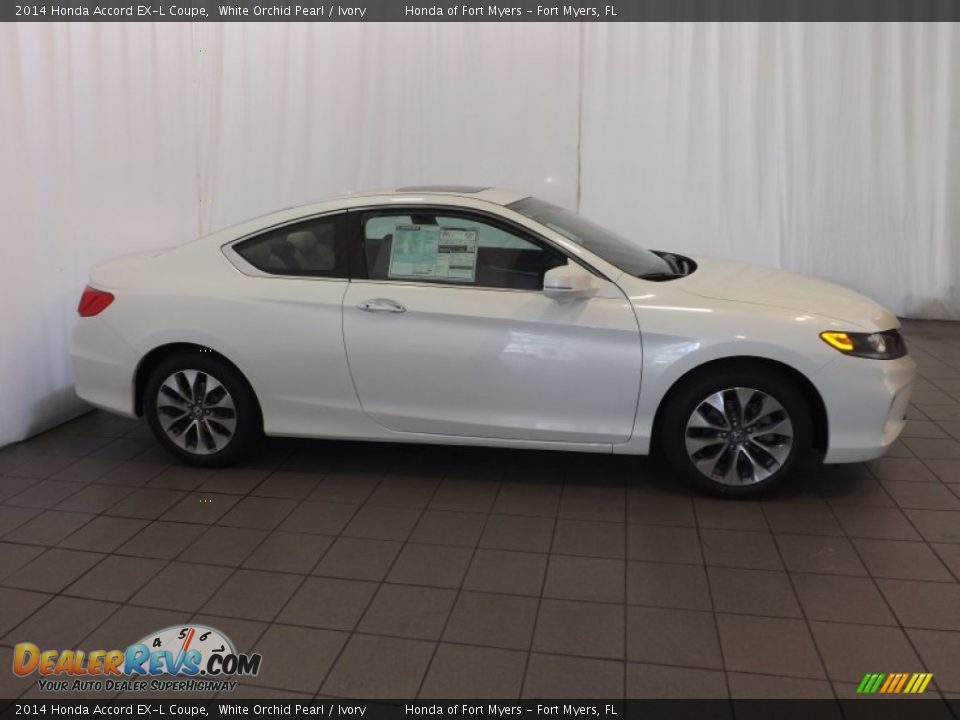 2014 Honda Accord EX-L Coupe White Orchid Pearl / Ivory Photo #5