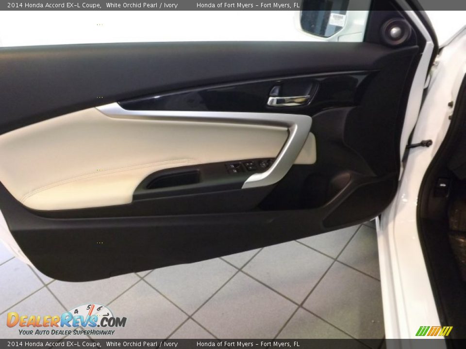 2014 Honda Accord EX-L Coupe White Orchid Pearl / Ivory Photo #10