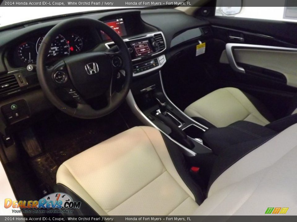 2014 Honda Accord EX-L Coupe White Orchid Pearl / Ivory Photo #11
