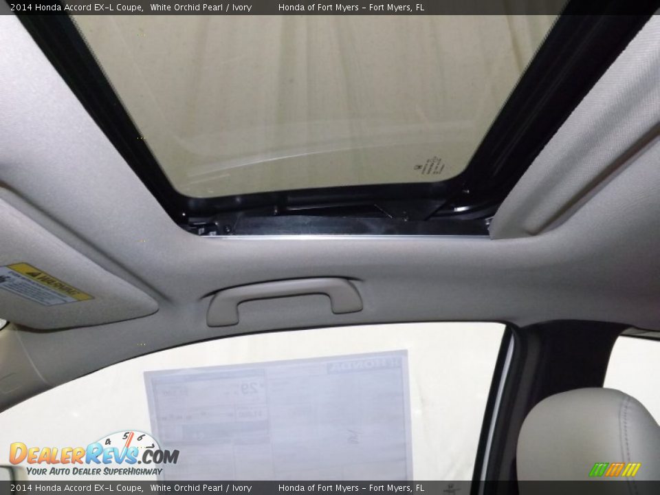 2014 Honda Accord EX-L Coupe White Orchid Pearl / Ivory Photo #14