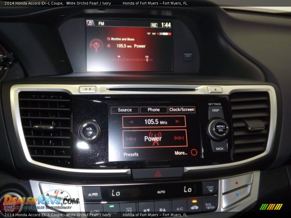 2014 Honda Accord EX-L Coupe White Orchid Pearl / Ivory Photo #16