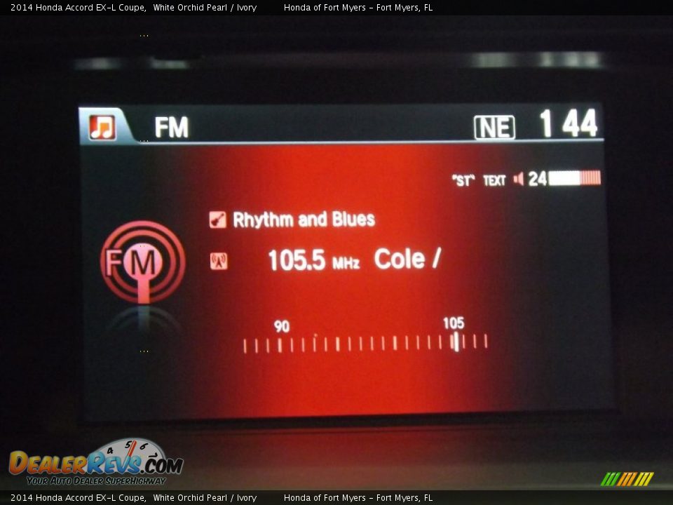 2014 Honda Accord EX-L Coupe White Orchid Pearl / Ivory Photo #17