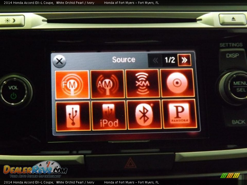 2014 Honda Accord EX-L Coupe White Orchid Pearl / Ivory Photo #21