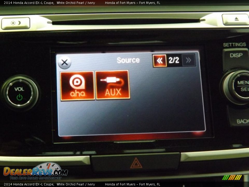 2014 Honda Accord EX-L Coupe White Orchid Pearl / Ivory Photo #22