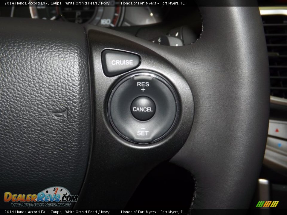 2014 Honda Accord EX-L Coupe White Orchid Pearl / Ivory Photo #29