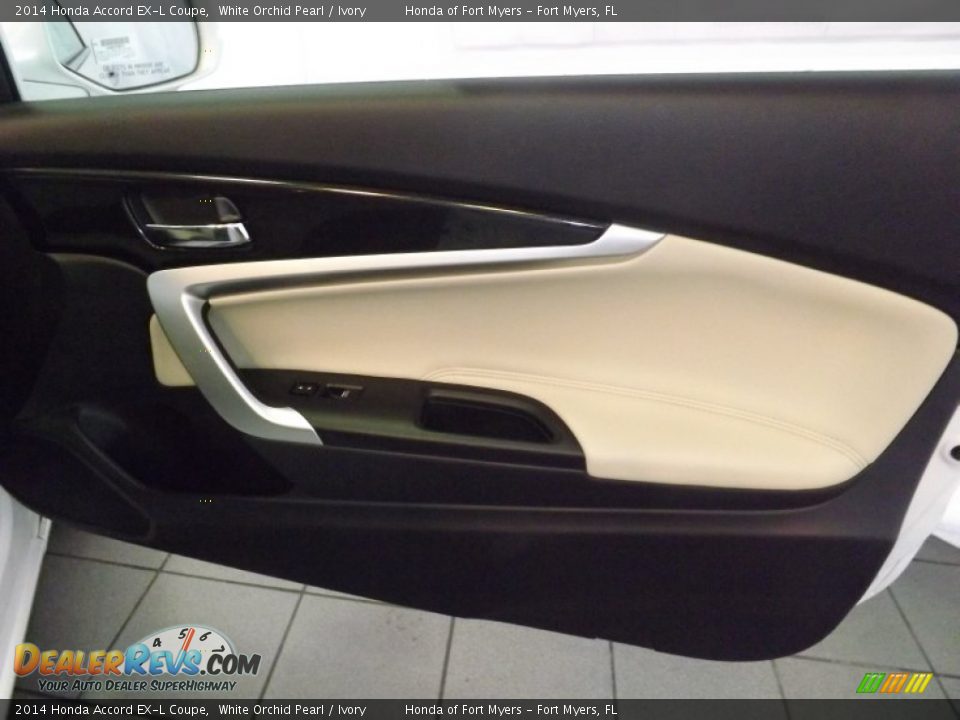 2014 Honda Accord EX-L Coupe White Orchid Pearl / Ivory Photo #34