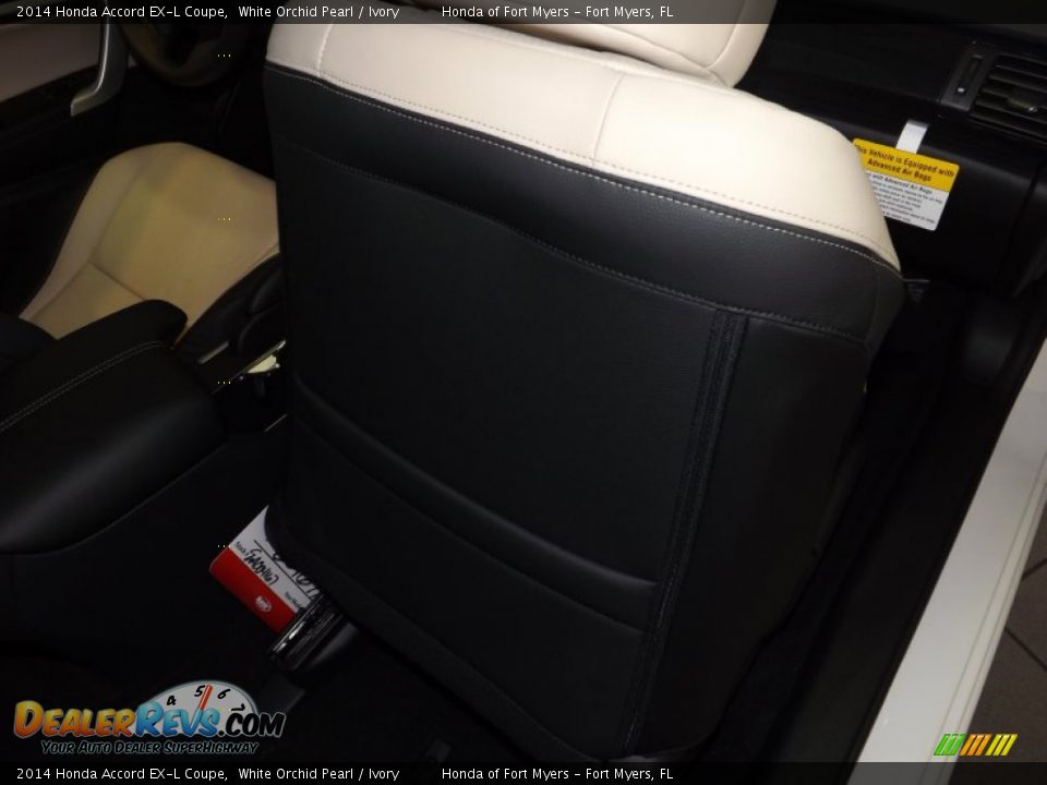 2014 Honda Accord EX-L Coupe White Orchid Pearl / Ivory Photo #35