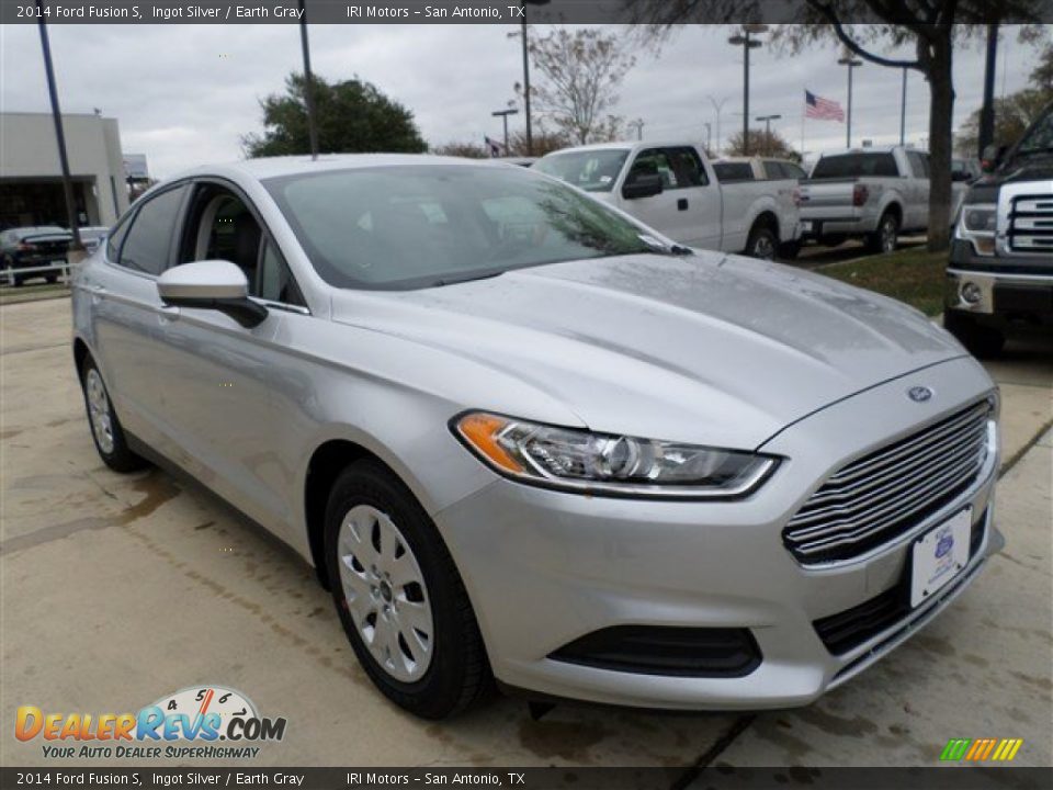 2014 Ford Fusion S Ingot Silver / Earth Gray Photo #7