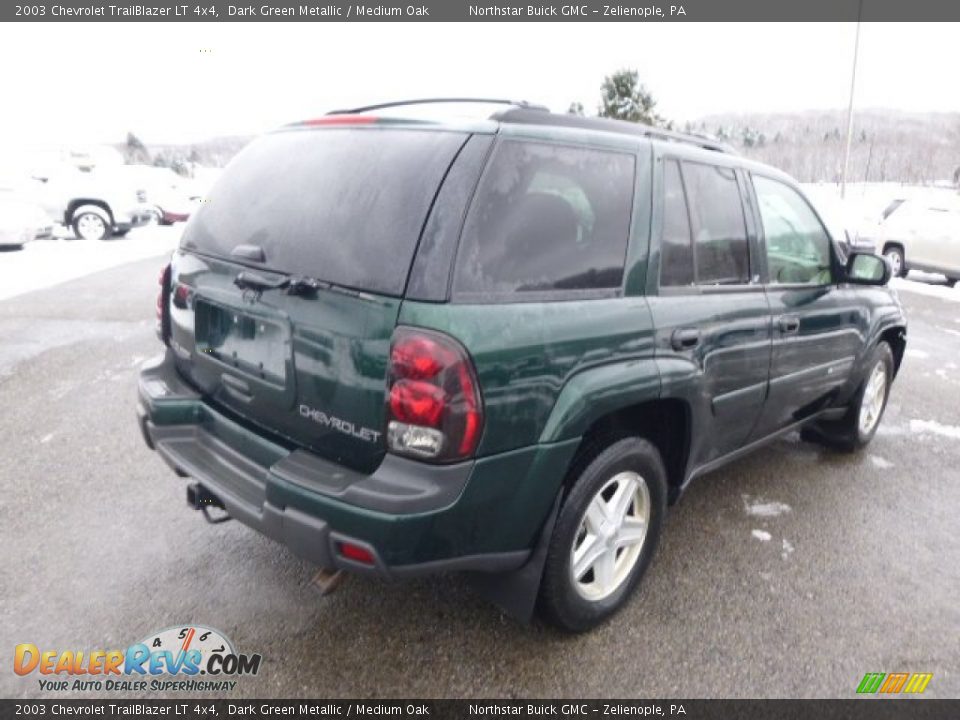 2003 Chevrolet TrailBlazer LT 4x4 Dark Green Metallic / Medium Oak Photo #4