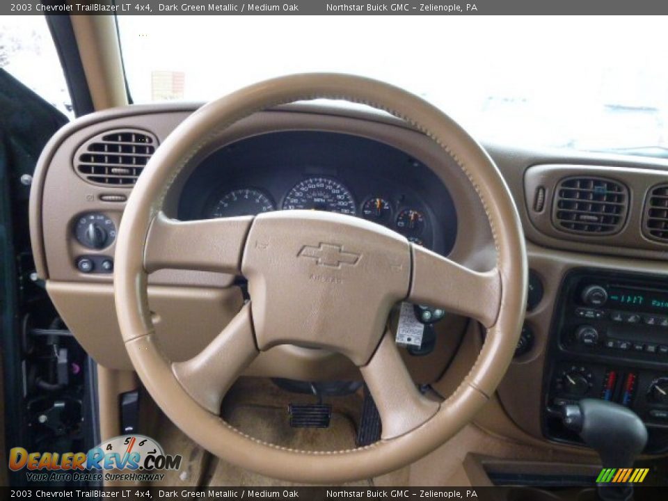 2003 Chevrolet TrailBlazer LT 4x4 Dark Green Metallic / Medium Oak Photo #13