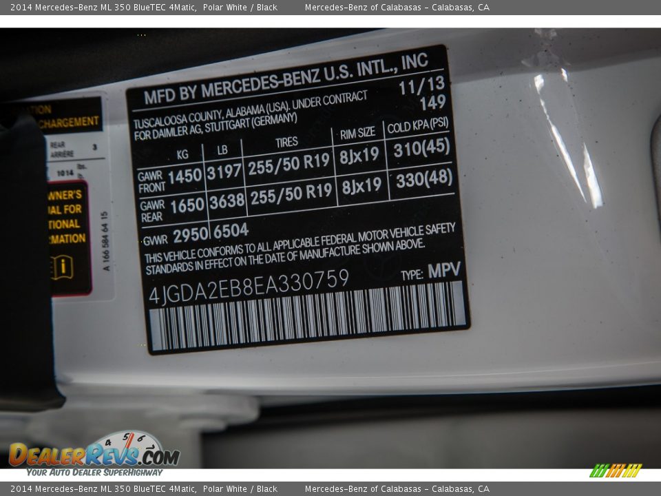 2014 Mercedes-Benz ML 350 BlueTEC 4Matic Polar White / Black Photo #7