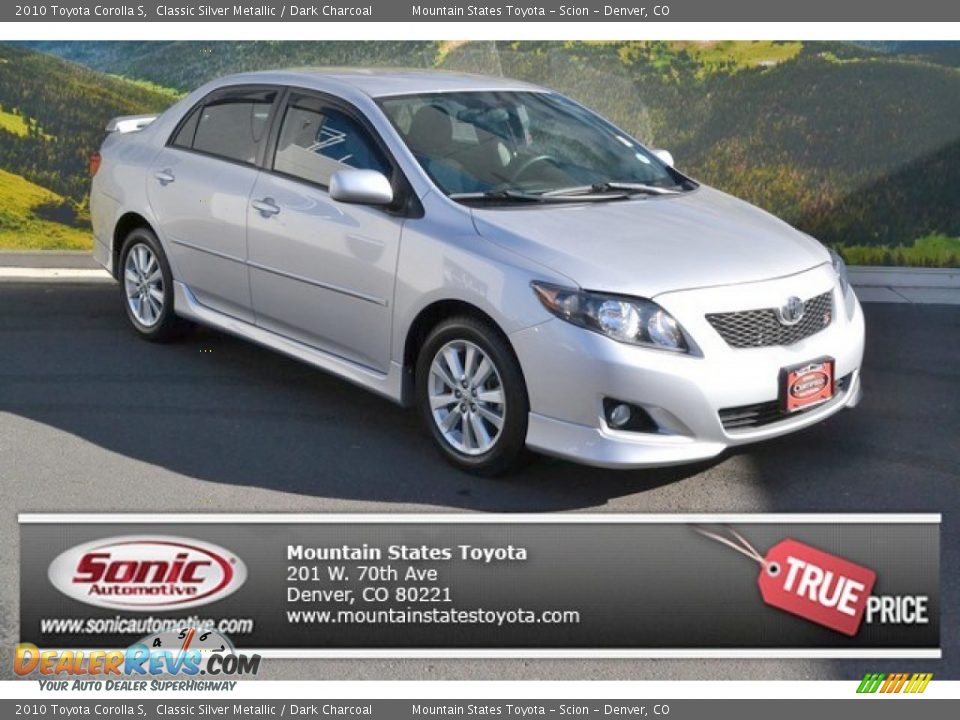 2010 Toyota Corolla S Classic Silver Metallic / Dark Charcoal Photo #1