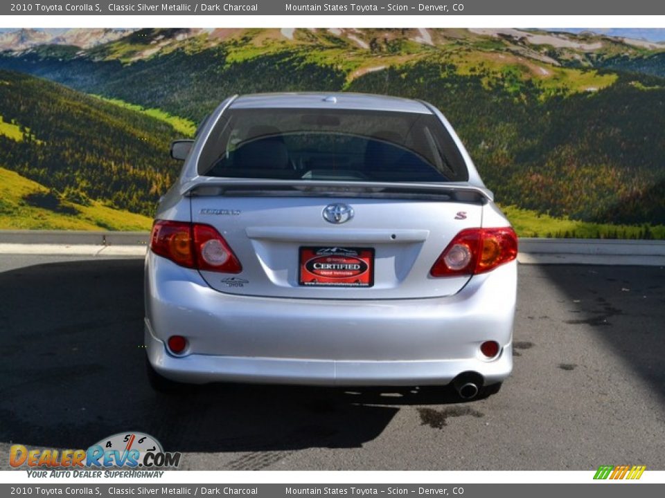 2010 Toyota Corolla S Classic Silver Metallic / Dark Charcoal Photo #8