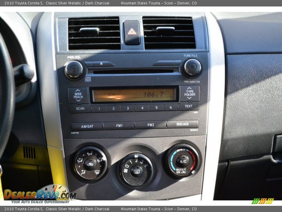 2010 Toyota Corolla S Classic Silver Metallic / Dark Charcoal Photo #13